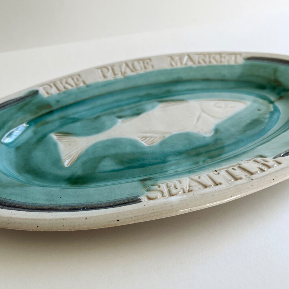 Sally Christopher Pike Place Market Seattle Fish Platter Studio Pottery 1989 - Picture 5 of 8